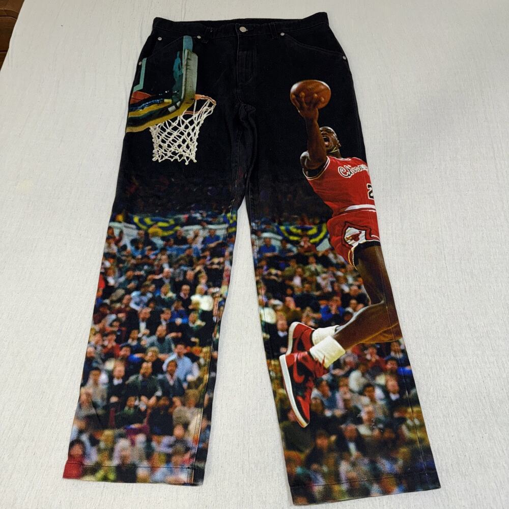 Nike Air Jordan Printed Twill Pants Michael Jordan Dunk Men 34x30 EUC